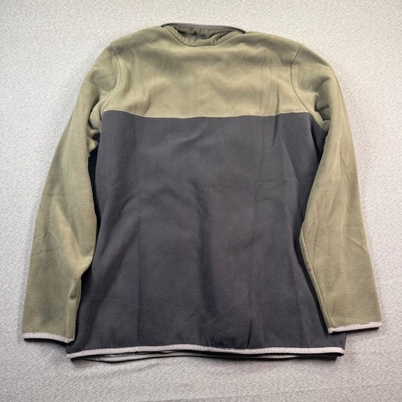 Columbia Fleece Pullover Sweatshirt Men XL Green Black T Snap Sweater Colorblock - Picture 7 of 8